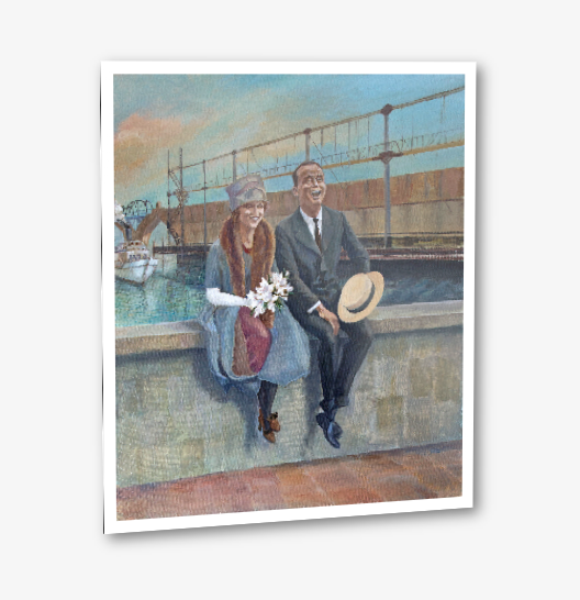 Miniature : "A Happy Couple on the Dock" by S.G. OEM Print