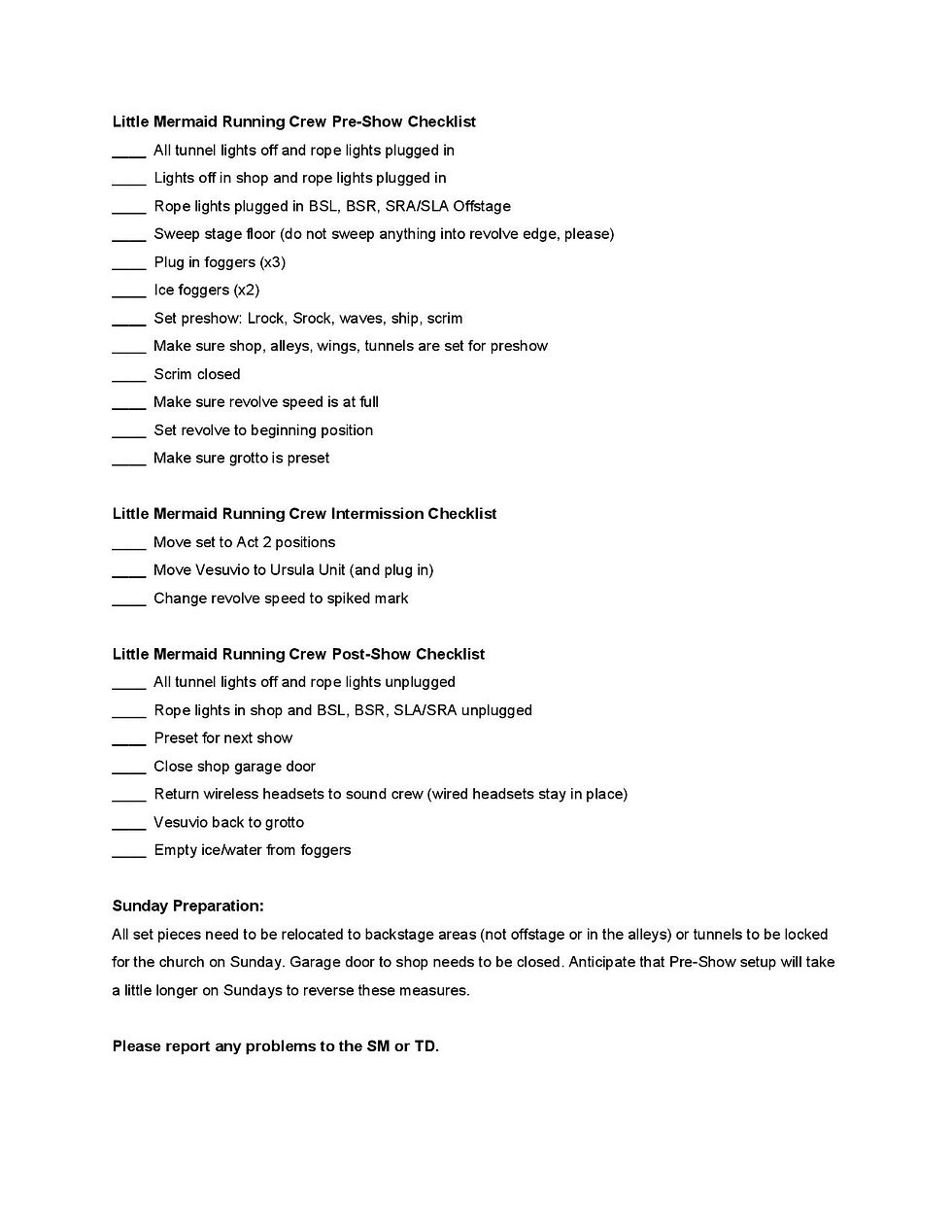 LMPrePostShowCrewChecklist