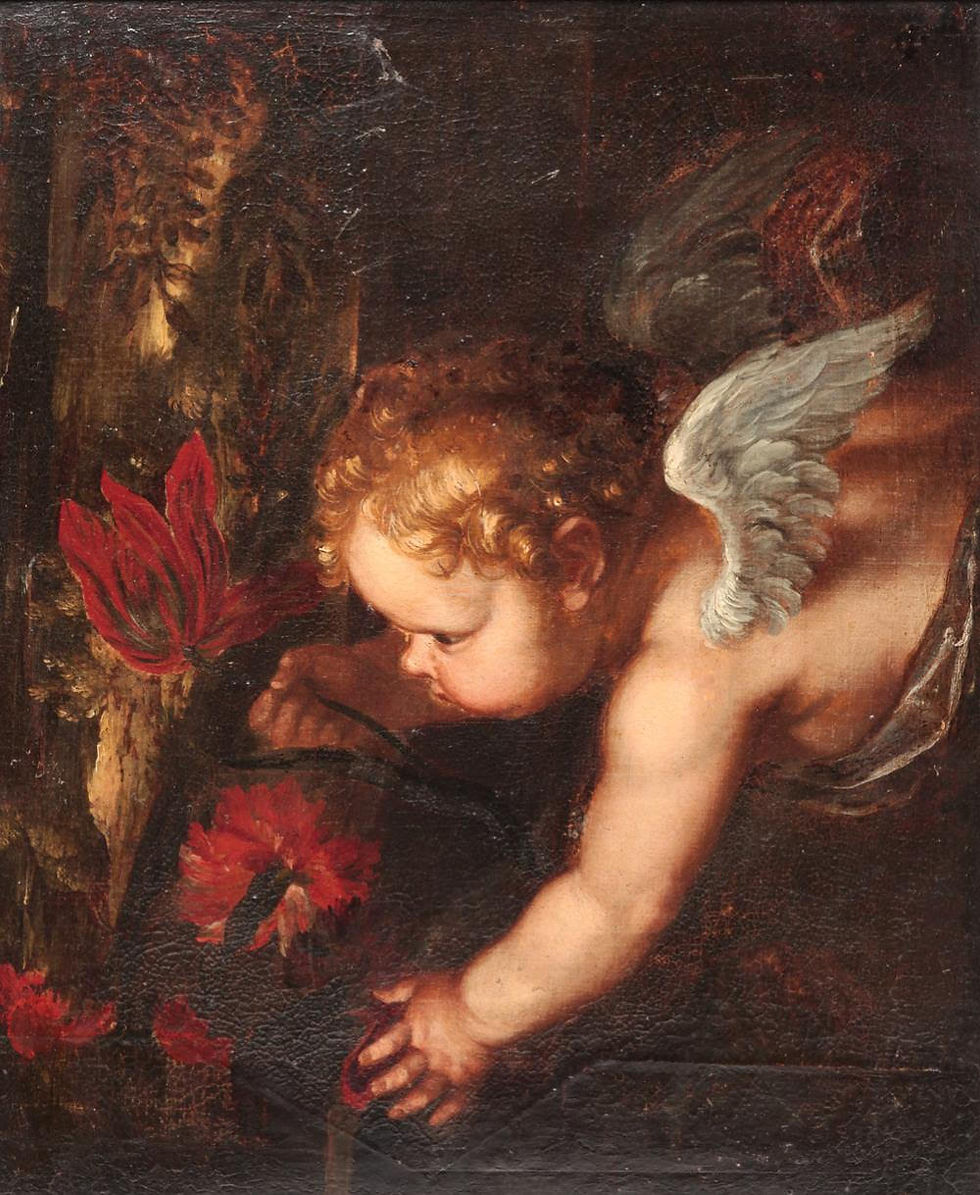 Cupid and Flowers Attributed to Charles Lutyens (1829-1915)