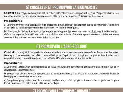 10 priorités pour un fenua plus écologique