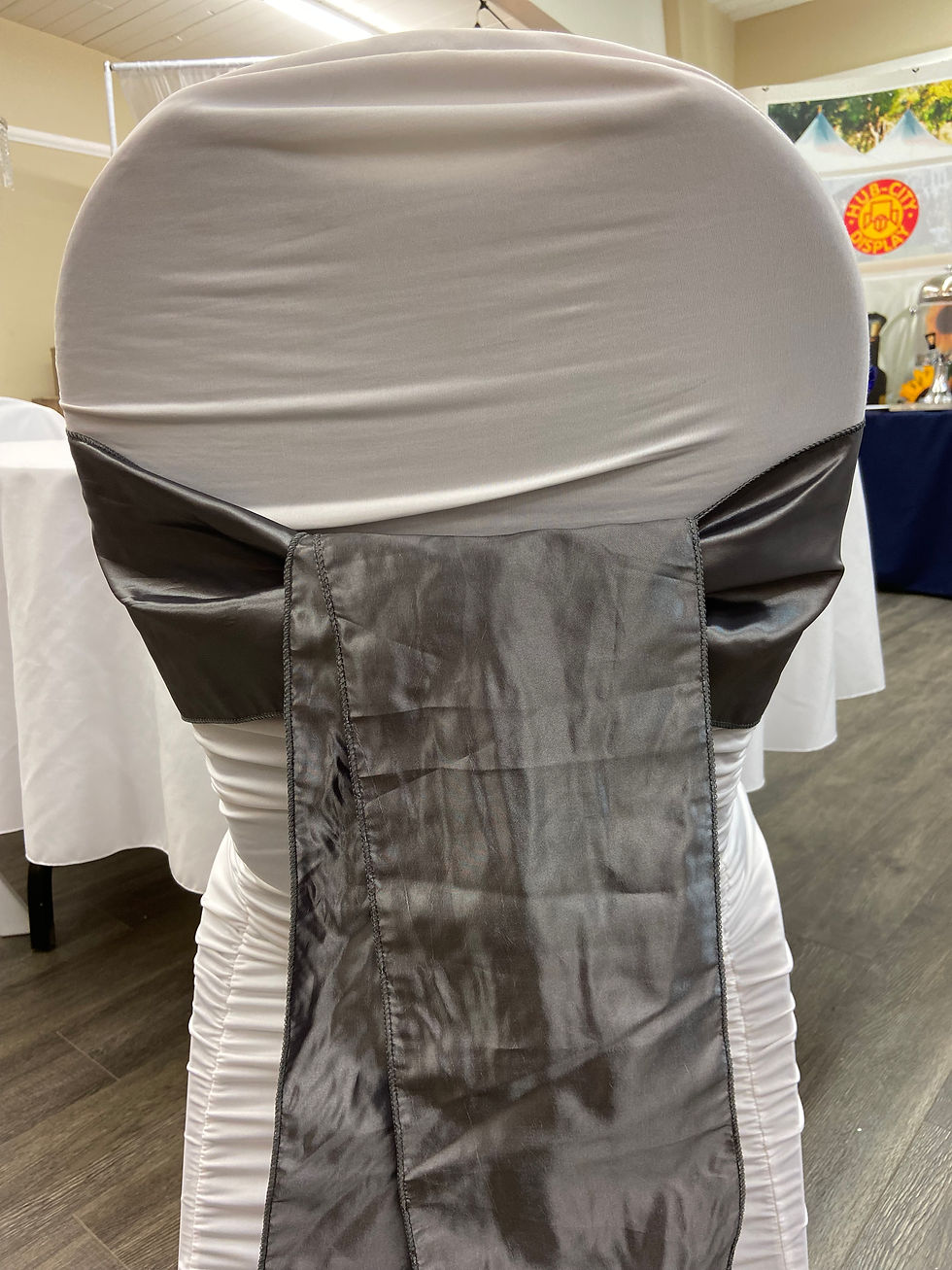 Pewter taffeta sash