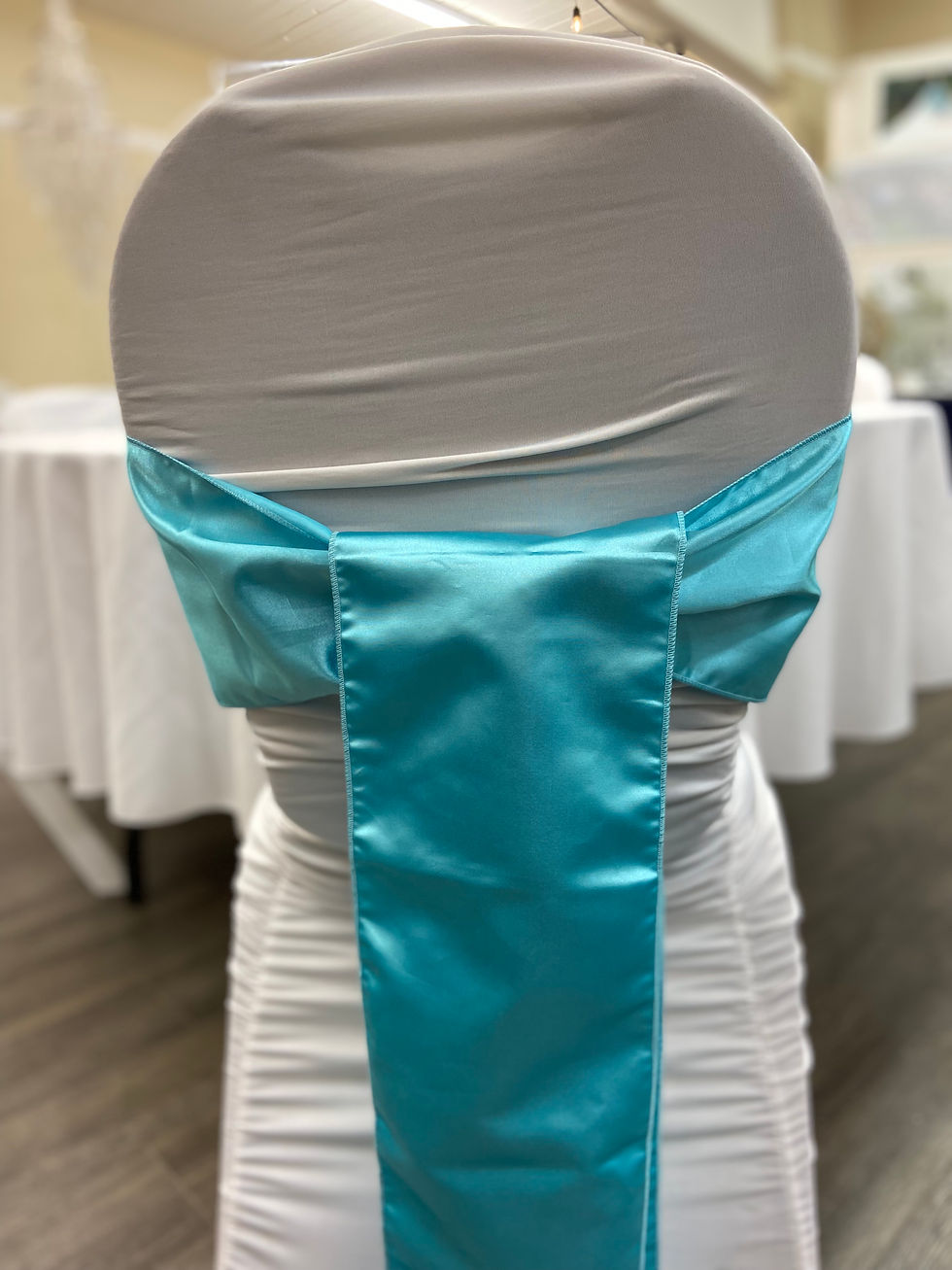 Aqua satin sash