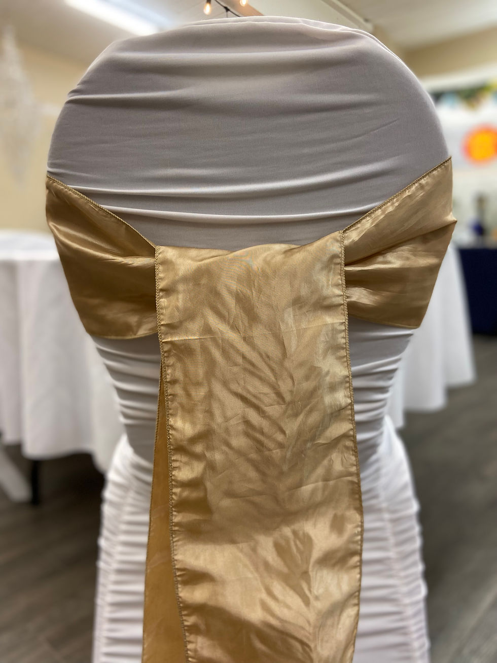 Gold taffeta sash
