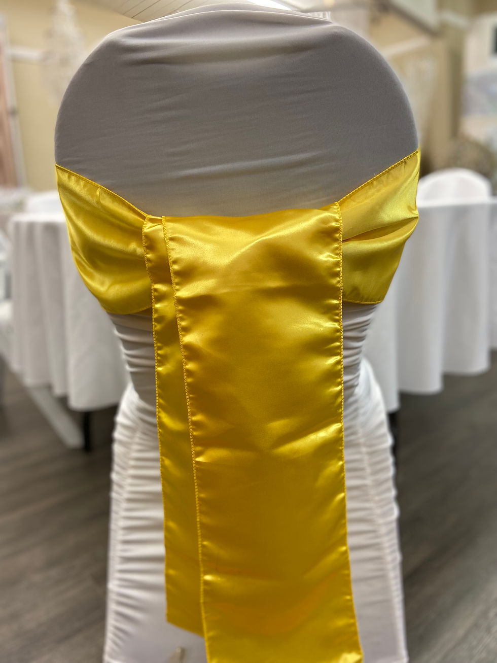 Bright yellow satin sash