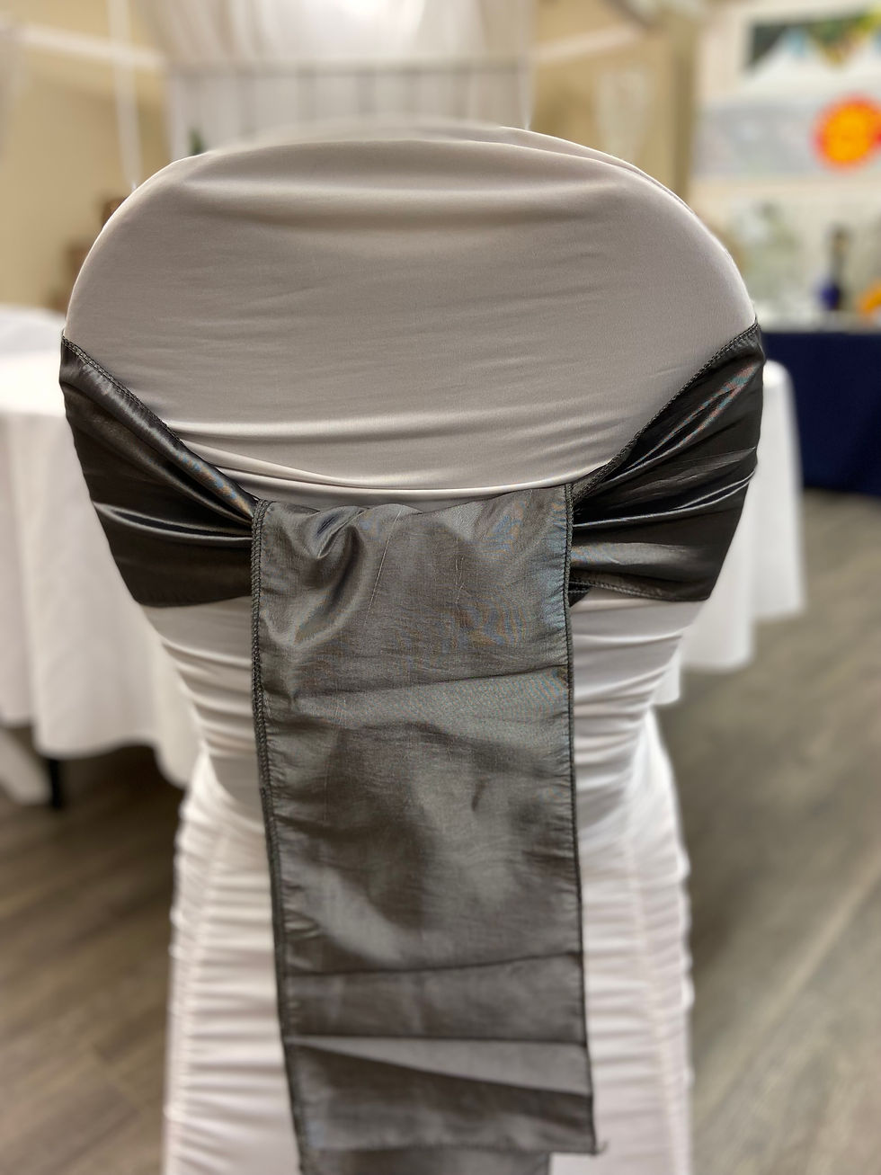 Pewter taffeta sash