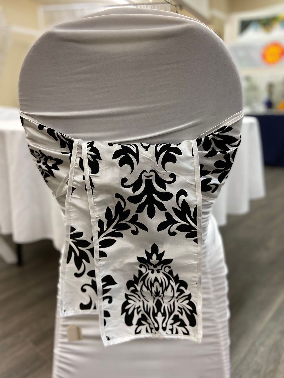 Black & white brocade sash