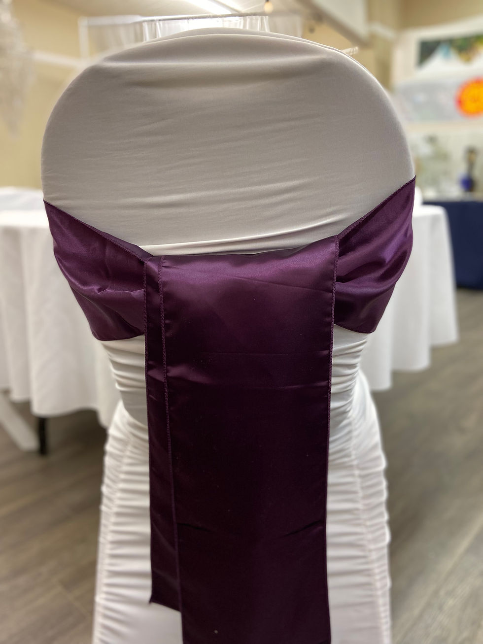 Plum satin sash