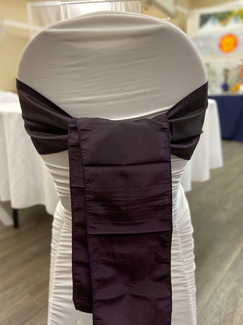 Eggplant taffeta sash