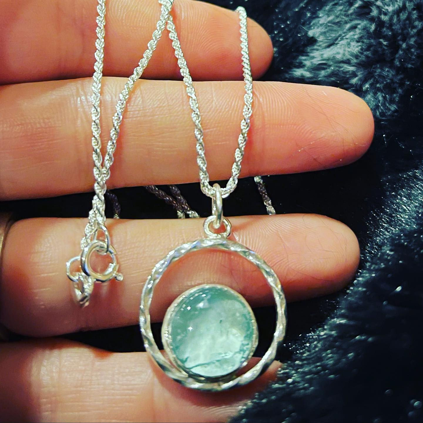 Aquamarine & Sterling Silver Necklace