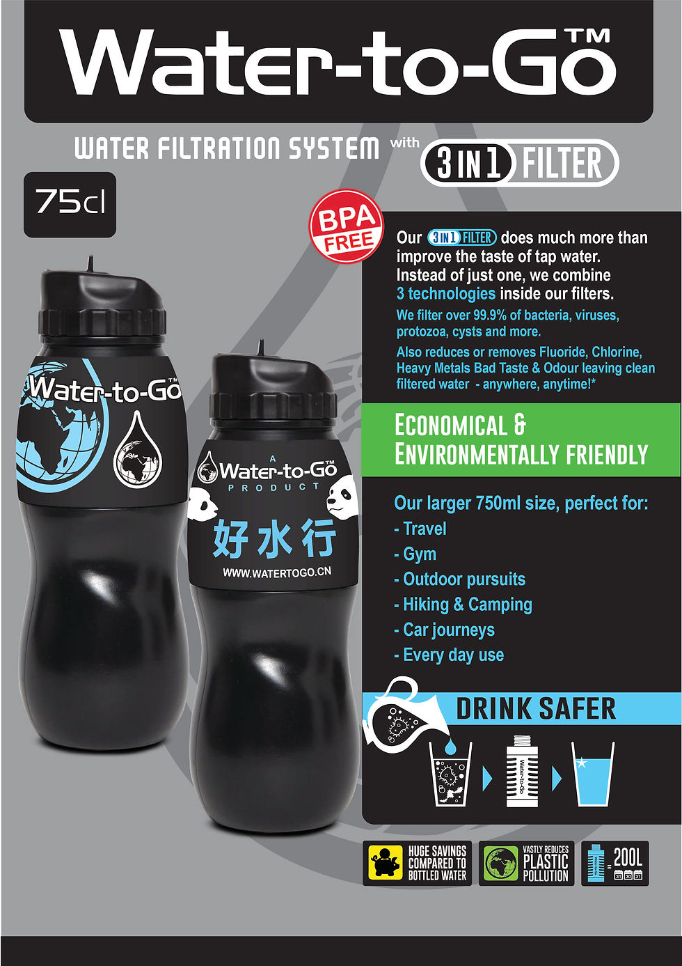 CHINA BOTTLE 75cl BLACK
