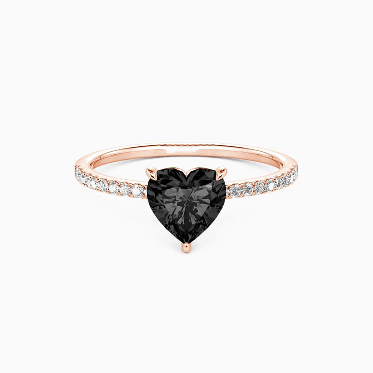 Midnight Muse Heart Cut Black Moissanite Ring