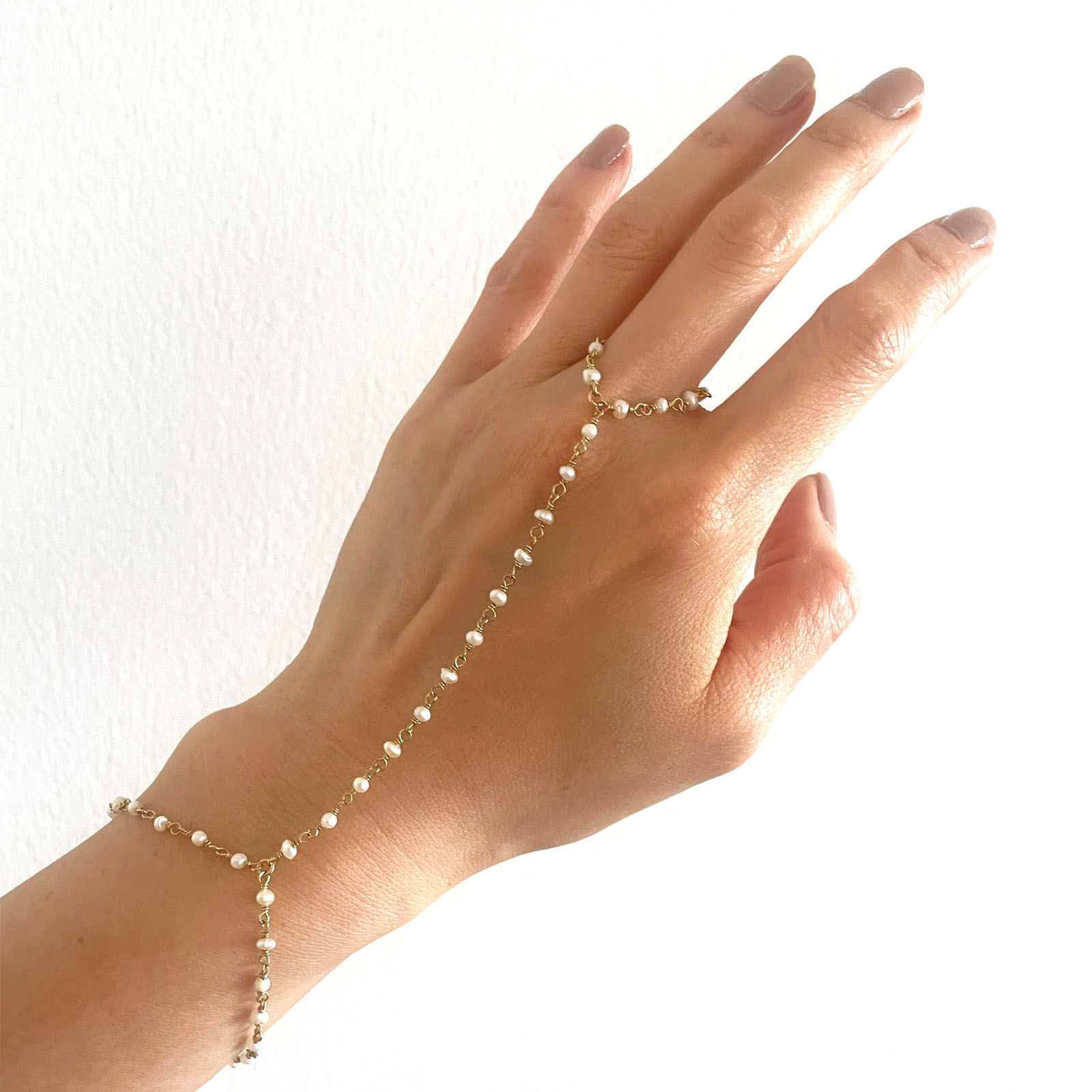 Freshwater Pearl Hand Chain Bracelet
