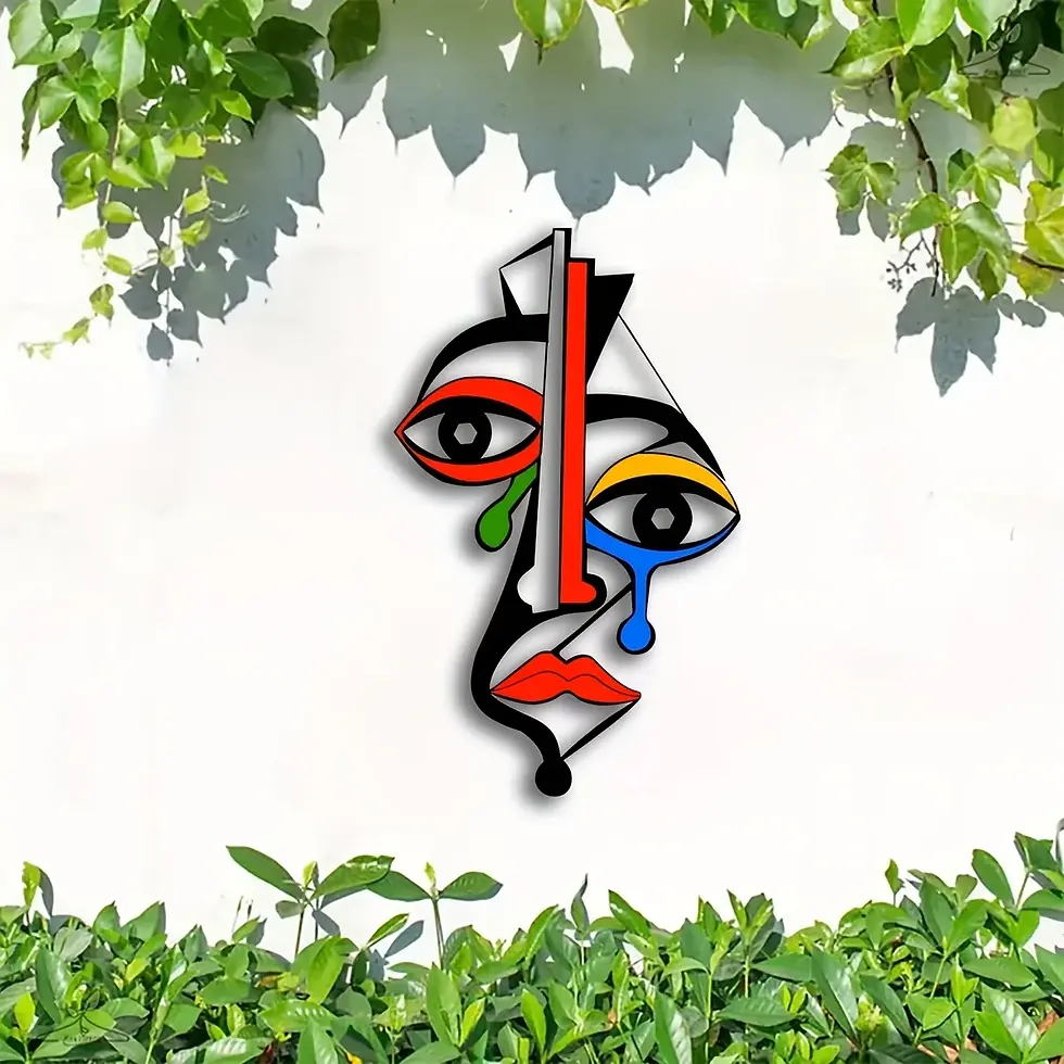 Thumbnail: Cubist Muse Metal Wall Sculpture