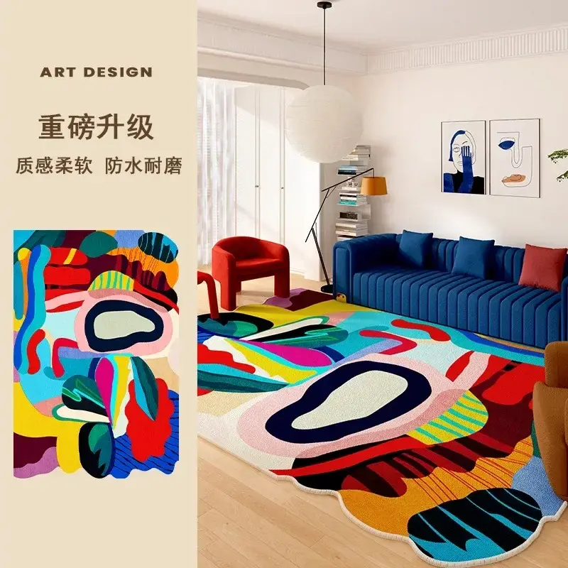 Thumbnail: ArtiWave™ Abstract Luxe Cloud Rug – Modern Irregular Art Carpet