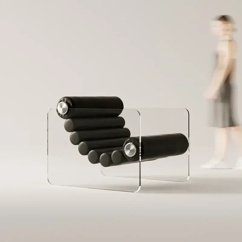 Thumbnail: LuxeForm™ Designer Leather Accent Chair – Modern Recliner Lounge Armchair