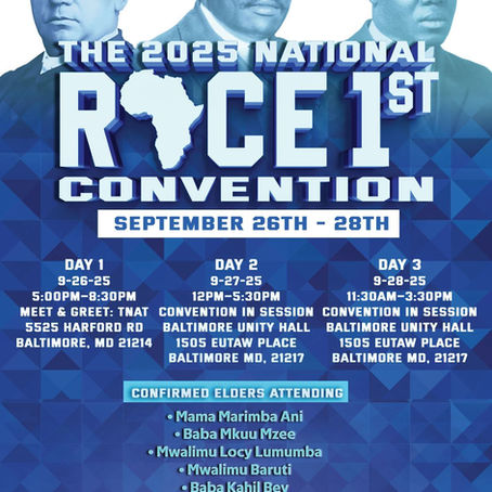 Race 1st Convention Confirmations!