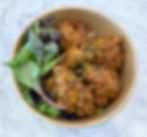 Galbi (soy garlic) fried chicken rice bowl