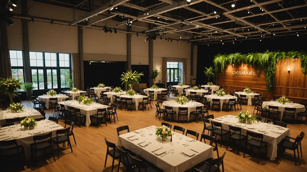 High angle view of a sustainable event venue