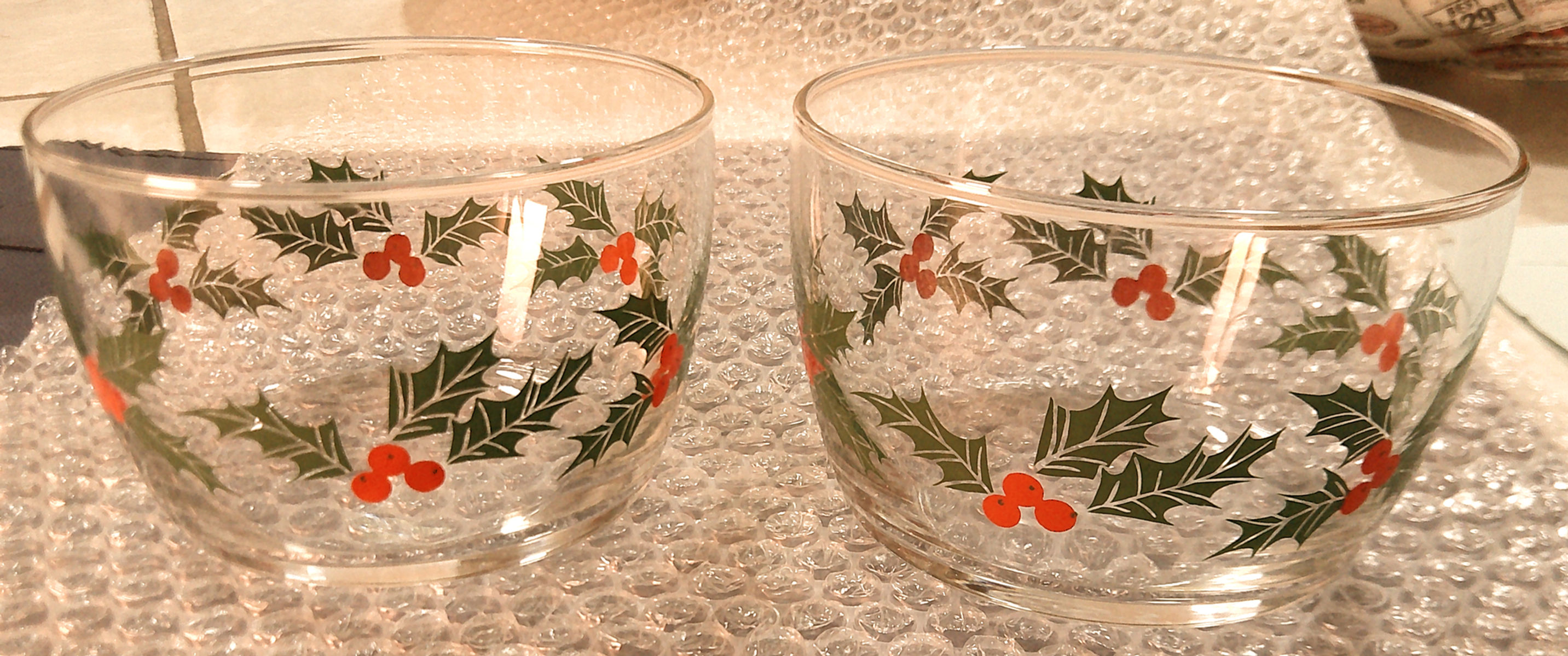 Set of Two Vintage Eggnog Glasses for Christmas