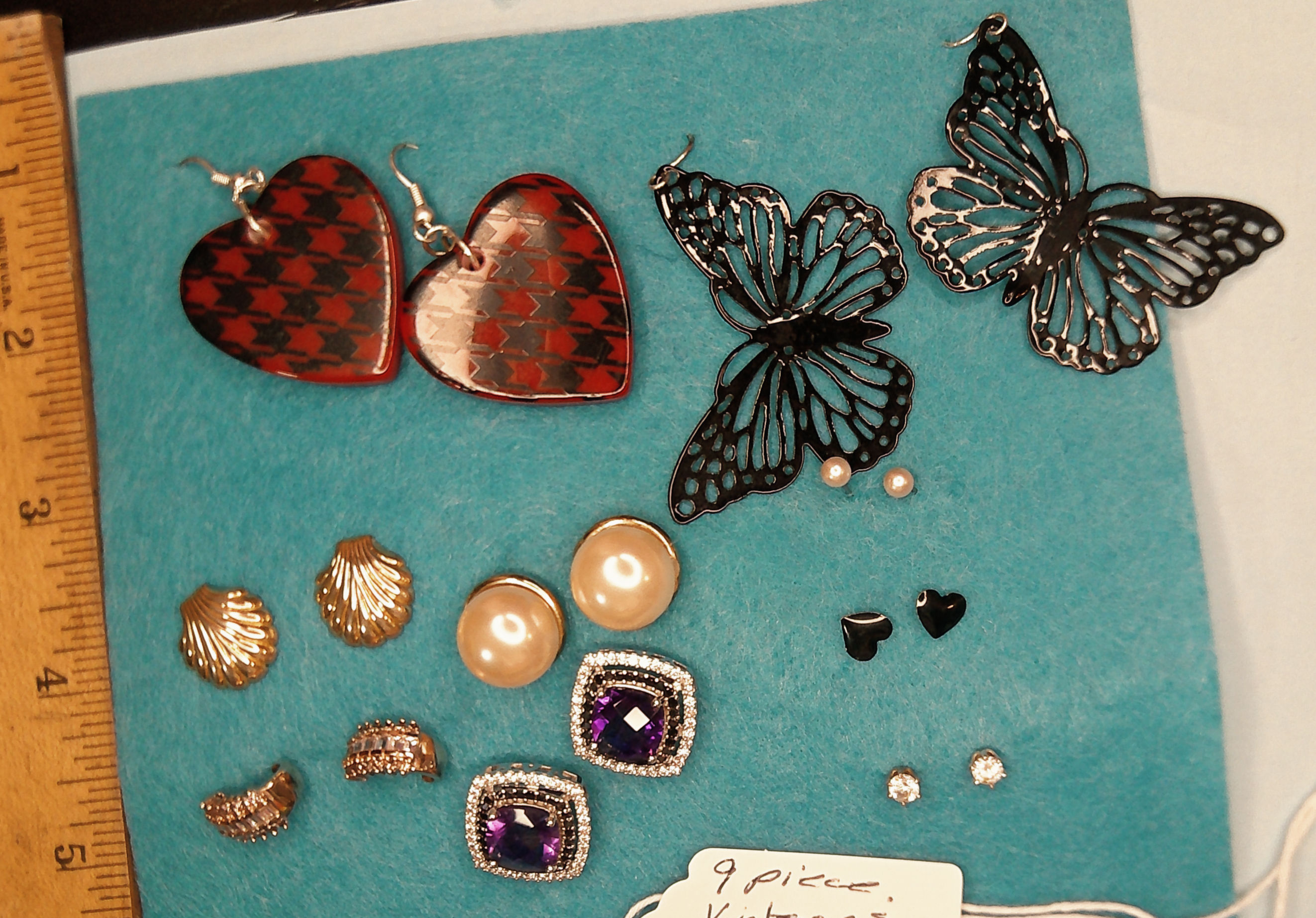 Pierced Earrings - Modern and Vintage - 9 pairs