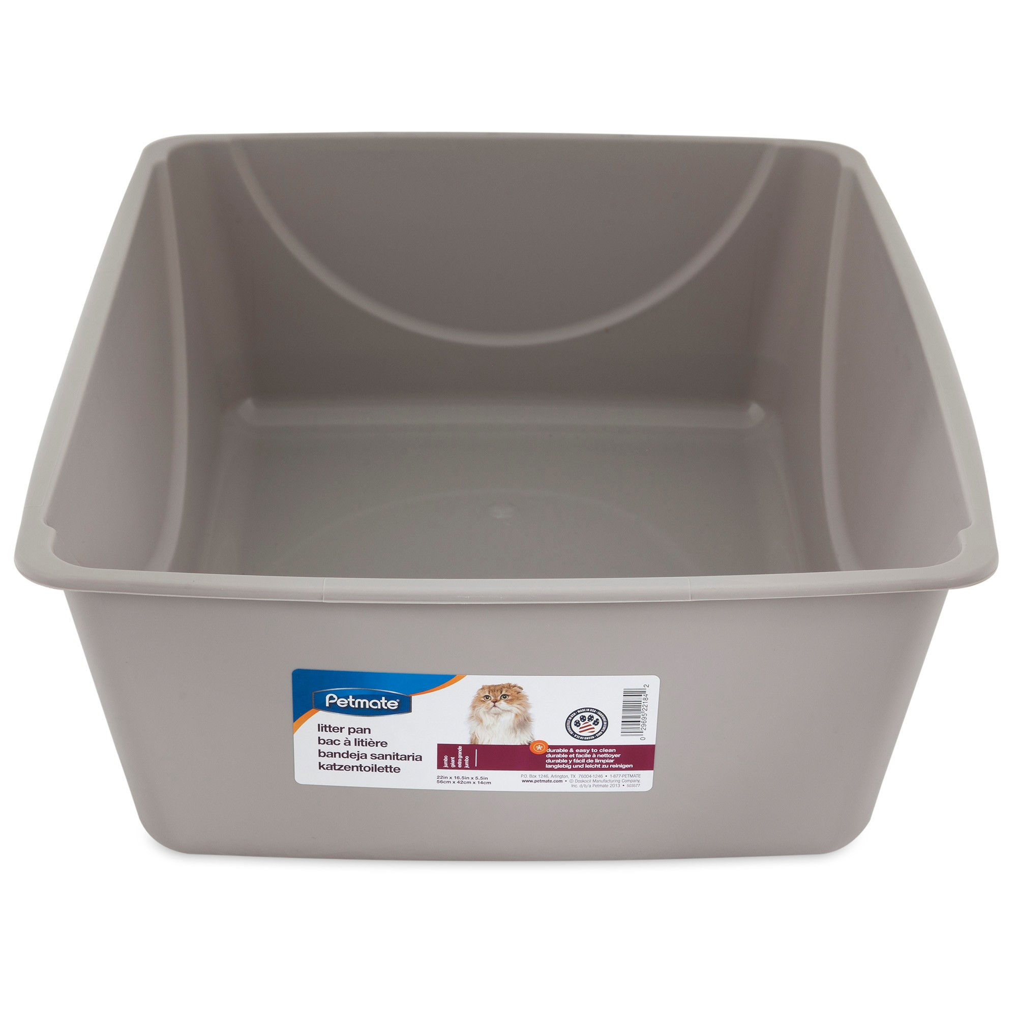 Basic Open Litter Pan, Jumbo- Gray