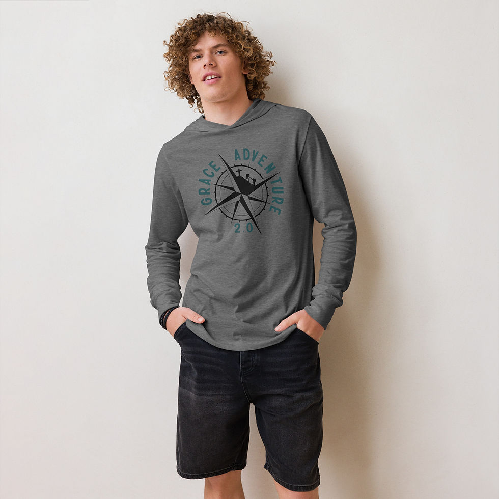 Thumbnail: Compass Hooded long-sleeve (runs 1 shirt small)