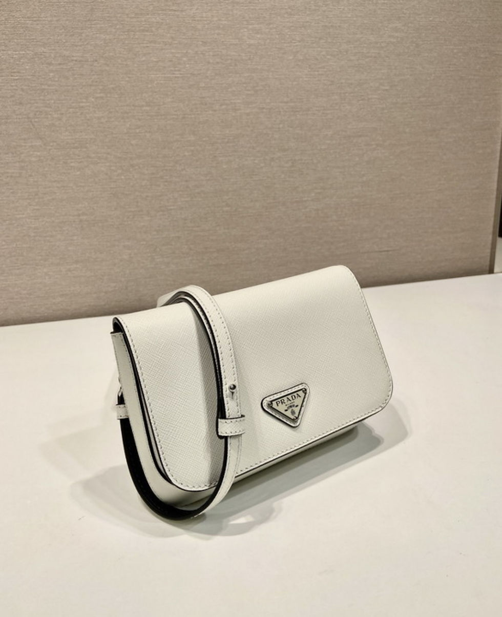 Miniatura: Bolsa Prada Saffiano Leather Branca 