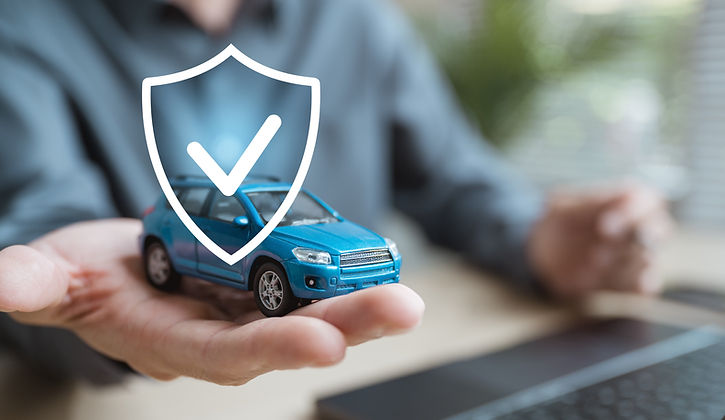 Car insurance protect safe transport Safety trust Protection secure assurance A man is hol