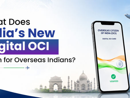 Overseas Indian using smartphone to access Digital OCI e-OCI QR code credential for travel to India
