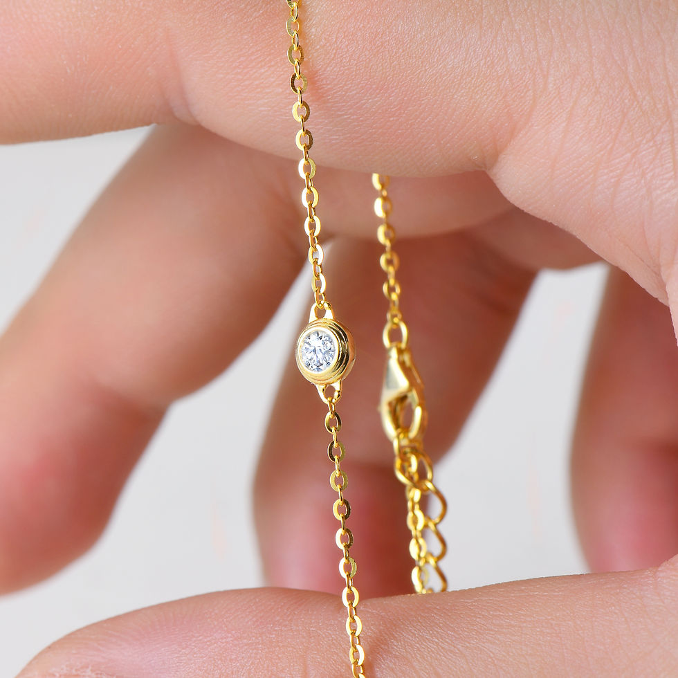Thumbnail: Sweetrain 3mm 0.1ct Moissanite Bracelet for Women 14K Gold Plated 925 Sterling S