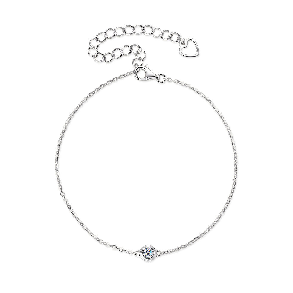 Thumbnail: Sweetrain 3mm 0.1ct Moissanite Bracelet for Women 14K Gold Plated 925 Sterling S
