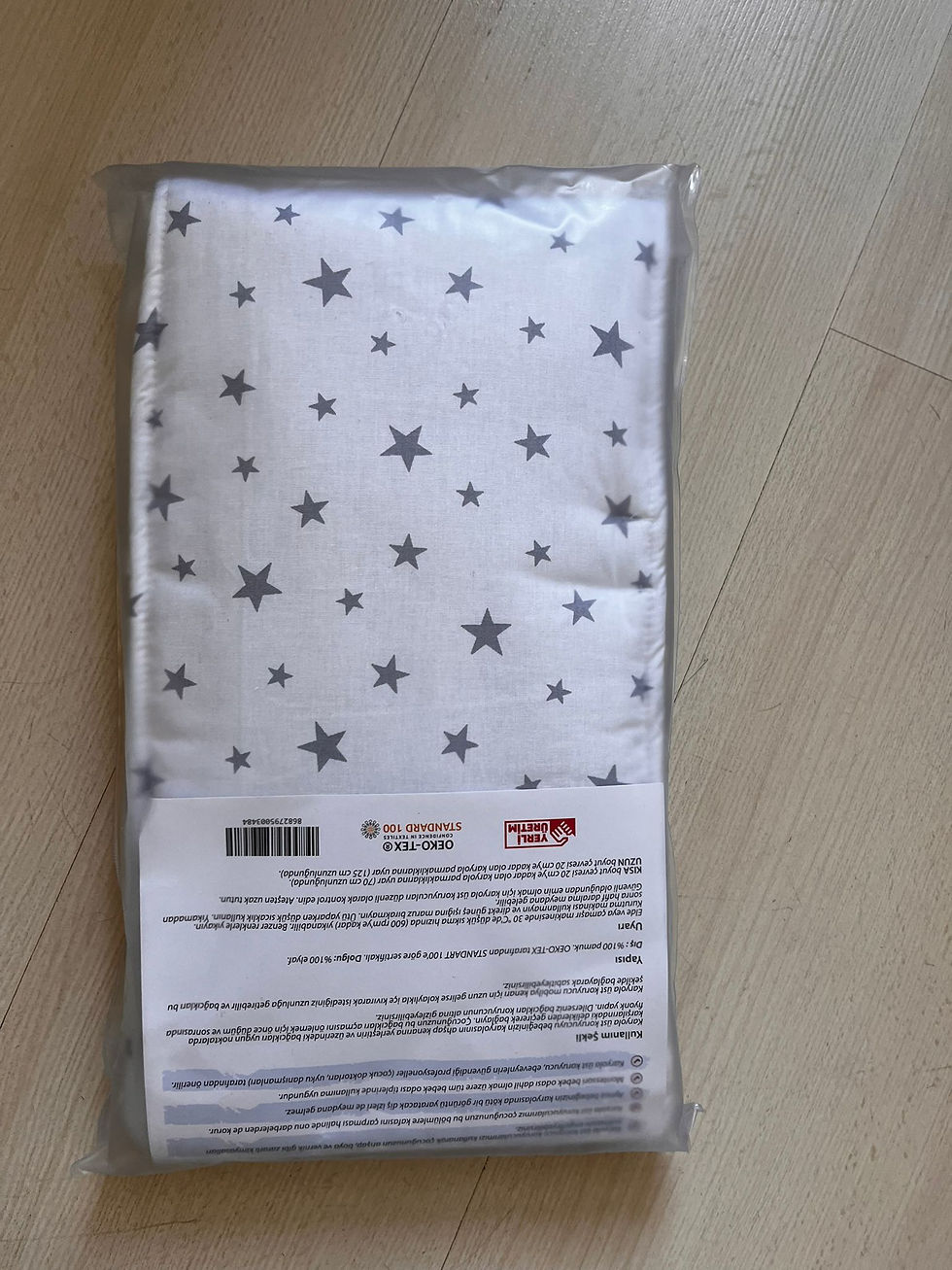 Thumbnail: White Background Gray Star - Baby Mattress Top Protector