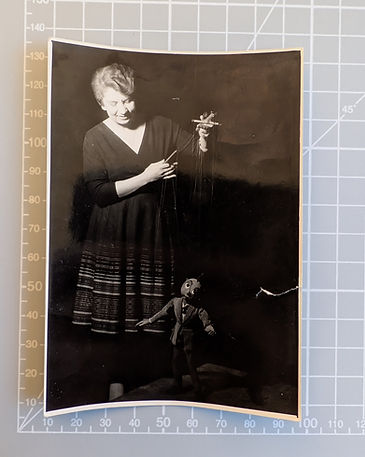 Joy Laurey operating Mr Turnip with an unidentified marionette