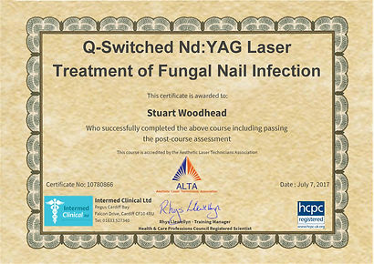 Fungal Nail Treatment Certificate