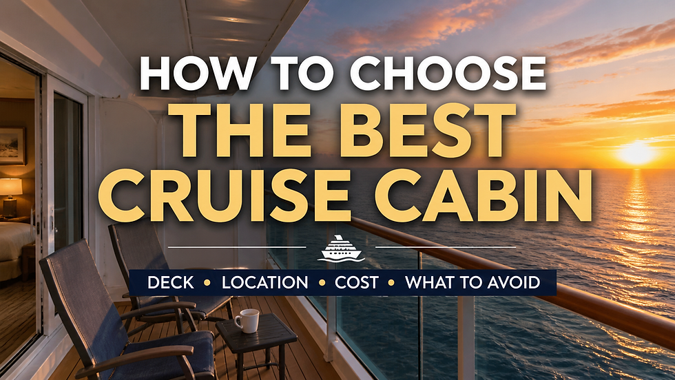 How to choose the best cruise cabin balcony view at sunset