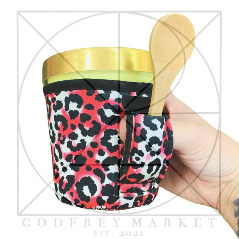 Hot Pink Leopard Pint Size Ice Cream Handler