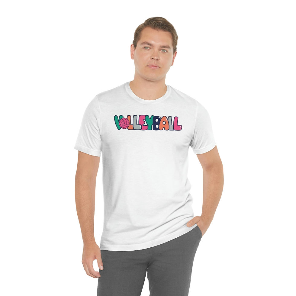 Thumbnail: Volleyball Bubblegum Text Unisex Jersey Short Sleeve Tee HFV10003