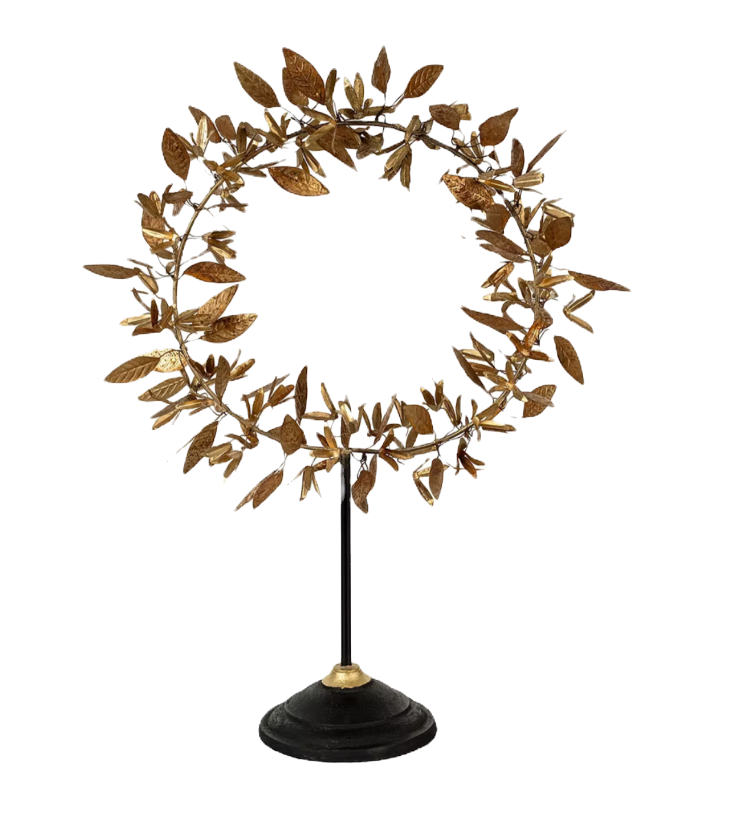 Gilded Laurel Wreath on Stand