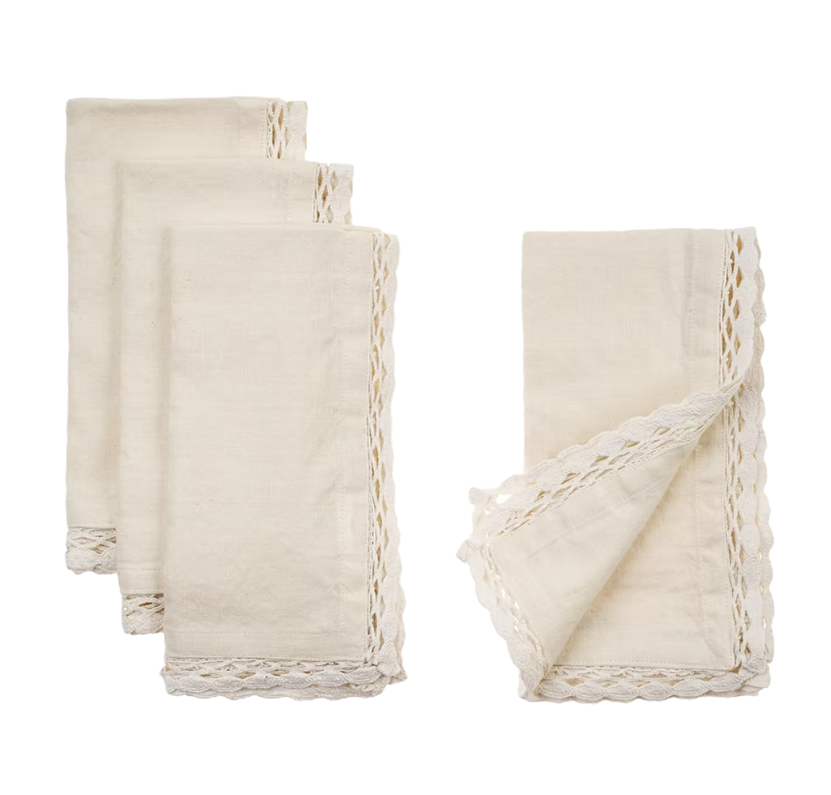 Isla Lace Napkins , White Lace