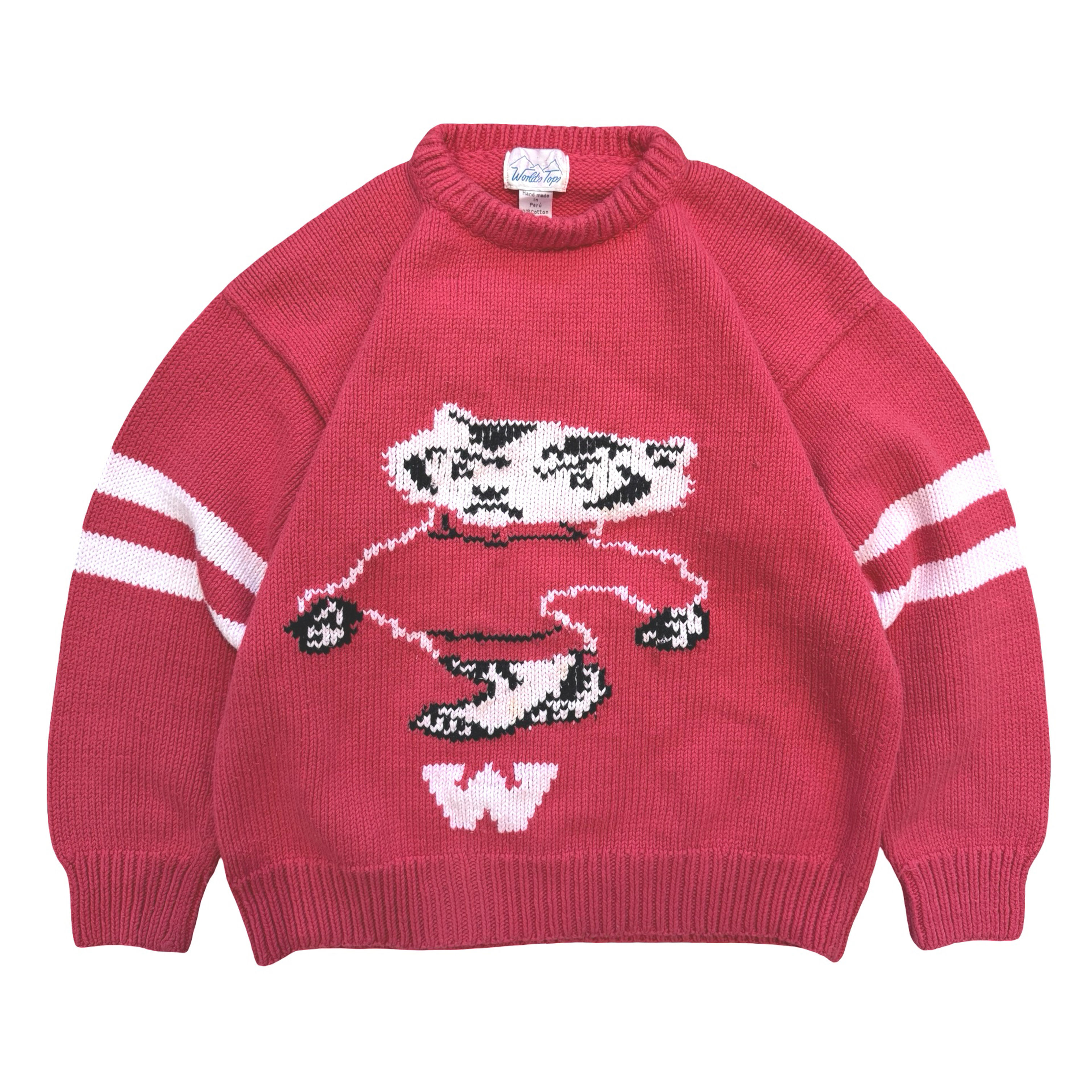 Vintage World's Tops Hand Made Badgers Sweater - Size M