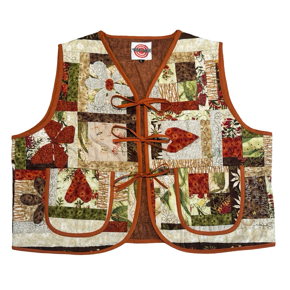 Thumbnail: Autumn Patterns Quilted Vest Rework