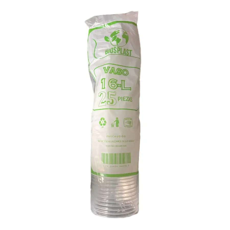 VASO PLASTICO 16 OZ BIOPLAST