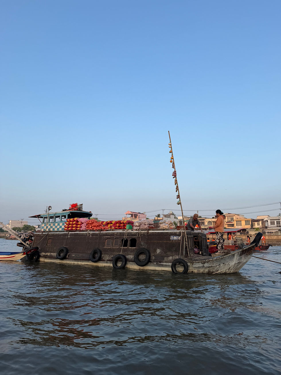 Our guide called this boat the supermarket. Do you see why?