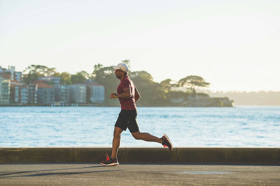 A man engaging in jogging for cardiorespiratory fitness 