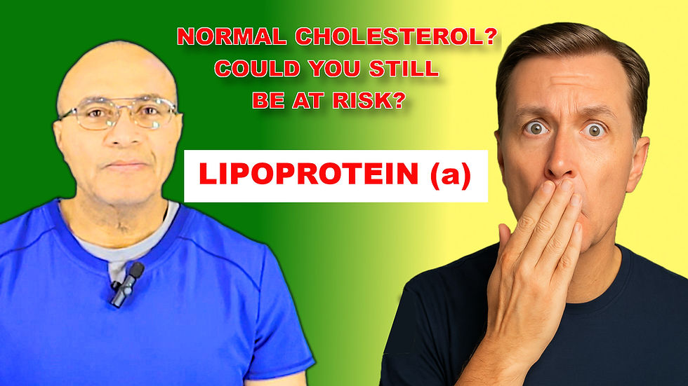 A man holding his mouth in disbelief as he sees the word lipoprotein a