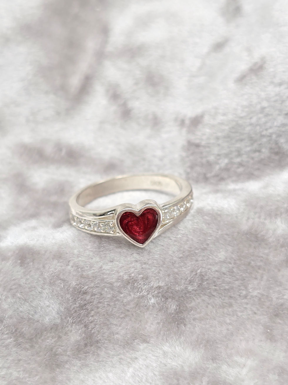 Thumbnail: Heart Accent CZ Ring