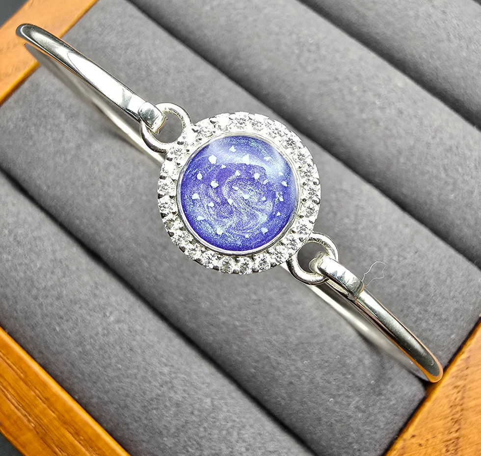 Thumbnail: 925 Silver Halo CZ Bangle