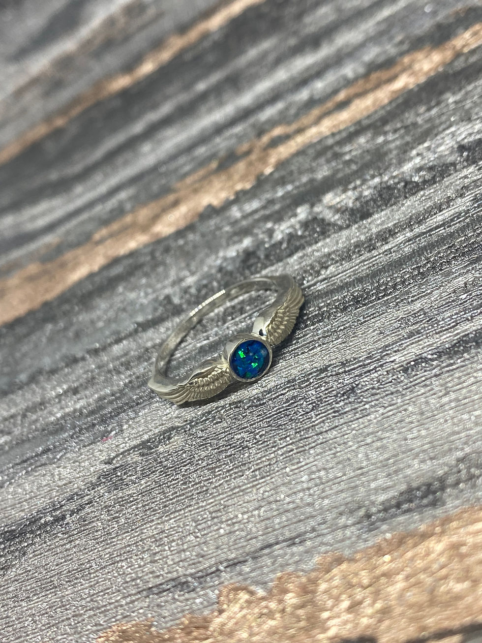 Thumbnail: 925 Silver Angel Wing Ring