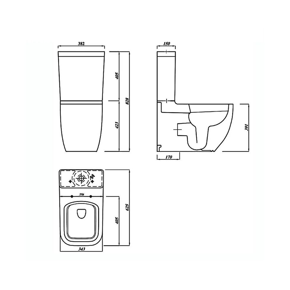 Küçük resim: VİTRA S25 Square SmoothFlush Takım Klozet Seti - 63 cm