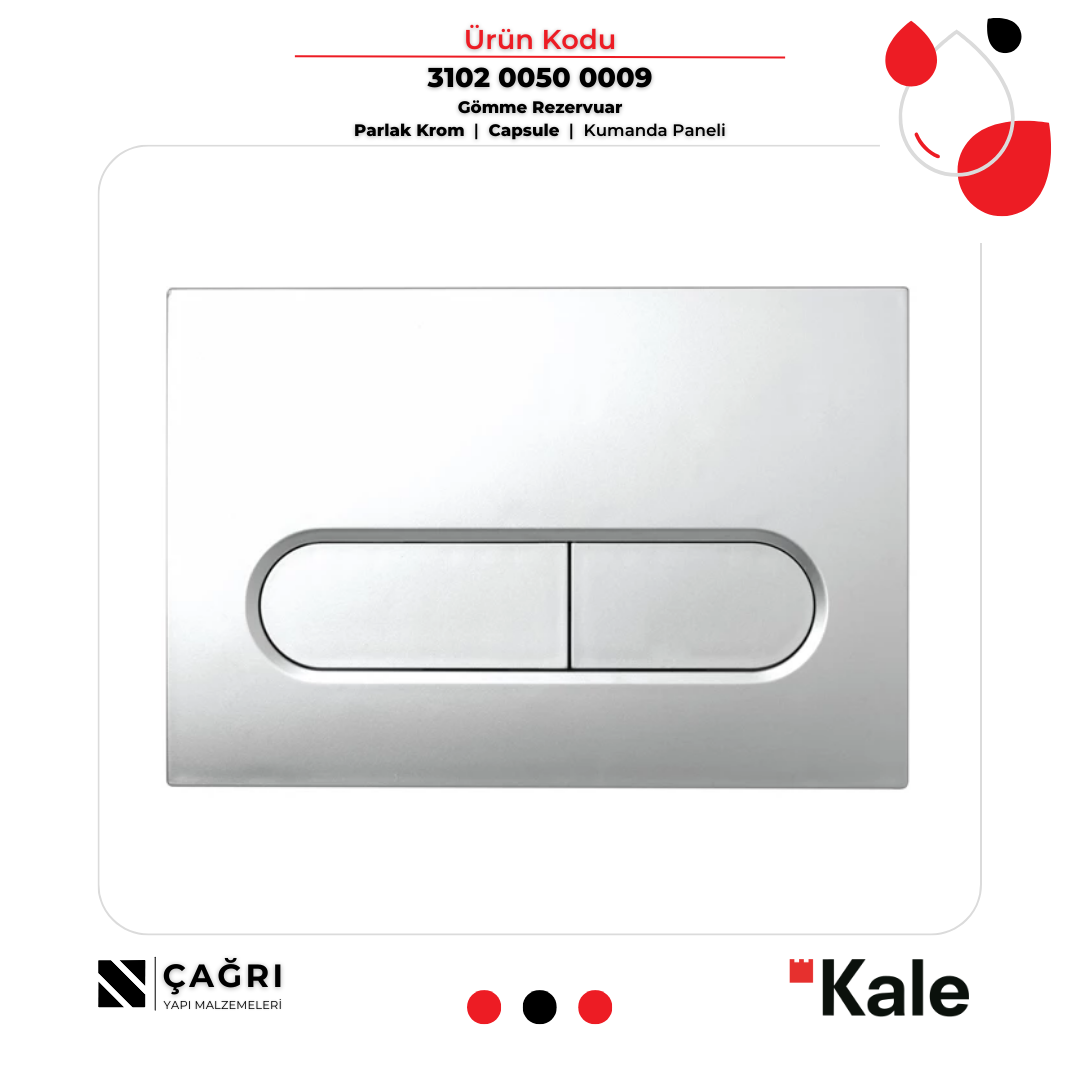 KALE Capsule Gömme Rezervuar Kumanda Paneli (Parlak Krom) 310200500009